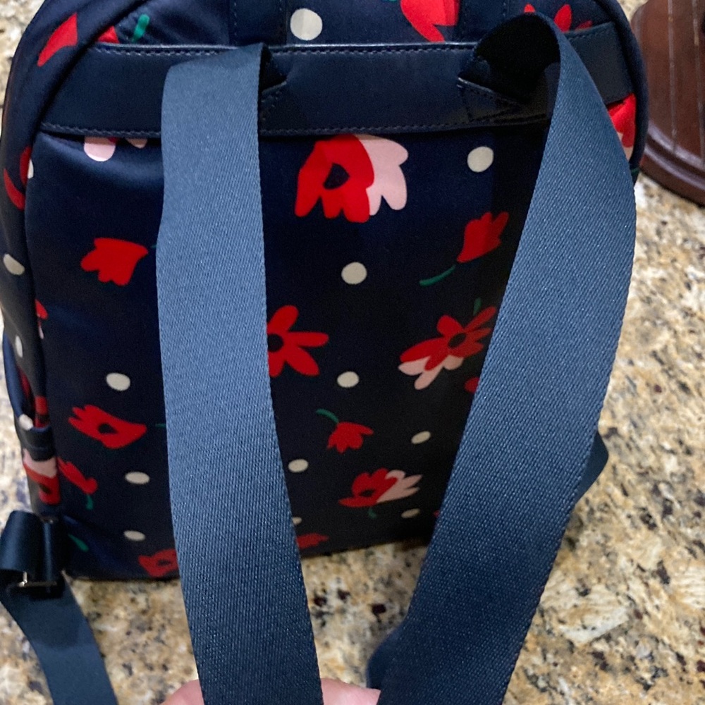 kate spade navy floral polka dot backpack - Picture 9 of 16
